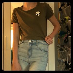 alien emoji crop top